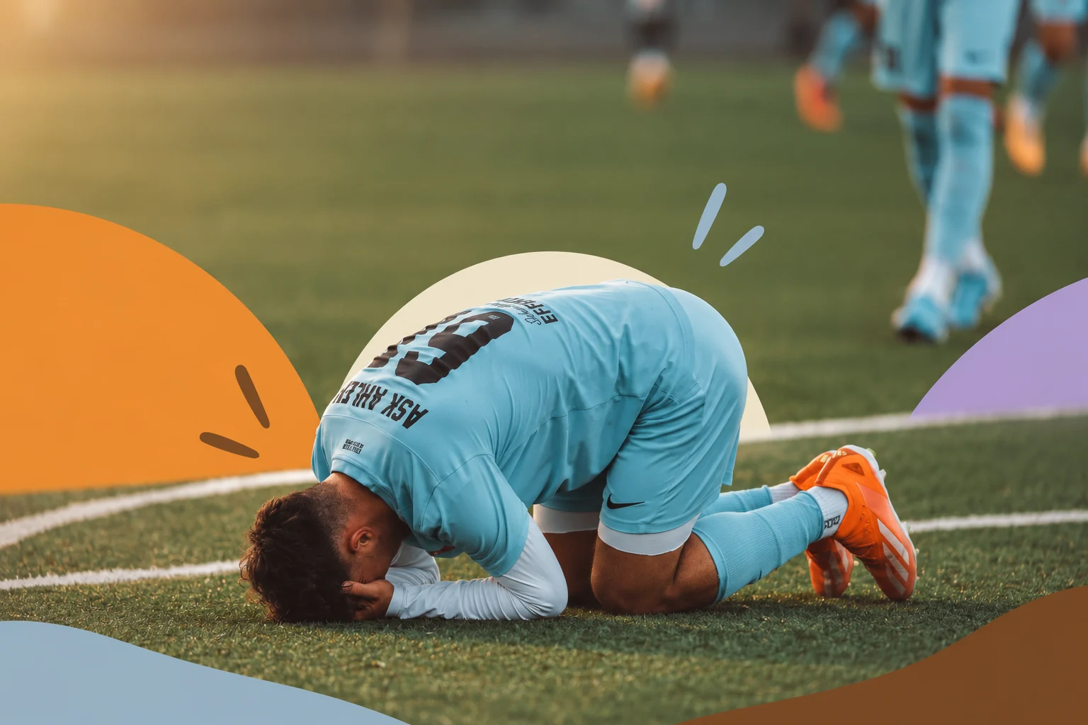 Disappointed football player on the pitch, illustrating missed opportunities